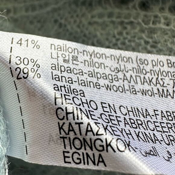 Zara Light Blue Pointelle Alpaca Wool Knit Skirt New - Picture 6 of 6